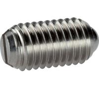 HALDER 22050.0408 Poussoir à ressort en acier inoxydable avec bille et fente, force de ressort par défaut, M8 X 16 mm