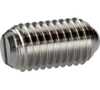 HALDER 22050.0608 Poussoir à ressort en acier inoxydable avec bille et fente, force de ressort renforcée, M8 X 16 mm