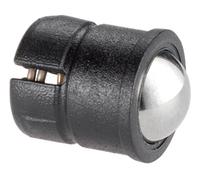 HALDER 22080.0706 Lot de 10 pièces de pression à ressort, finition lisse, avec ceinture et boule, auto-serrant/manchon en thermoplastique, boule en acier inoxydable | d1 = 6 mm