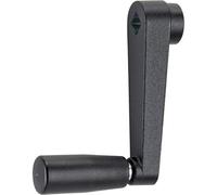 Halder 24330.0420 Handkurbeln/Zinc moulé sous pression, noir mat, structure, L = 50 mm/s = 8 mm