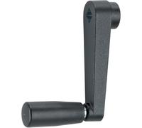 HALDER 24330.0424 Manivelles en zinc moulé sous pression, noir, mat structuré, 80 mm/s = 10 mm