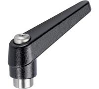 HALDER 24390.0124 Leviers de serrage réglables, noir, d1=14 mm/d2=M6