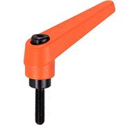 HALDER 24400.0026 Leviers de serrage réglables, orange, d1=13 mm/d2=M4/l1=32 mm