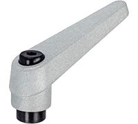 HALDER 24400.0323 Leviers de serrage réglables, argent, d1 = 18 mm/d2 = M8
