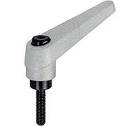 HALDER 24400.0443 Leviers de serrage réglables, argent, d1=22 mm/d2=M10/l1=20 mm