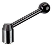 HALDER 24440.0202 Levier de serrage réglable avec filetage interne Acier mat d1 = 24 mm / d2=M10 / acier