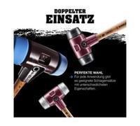 Halder Maillet SIMPLEX anti-rebond embout en caoutchouc toilé noir 50 mm