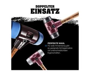 Halder HALDER Maillet anti-rebond SIMPLEX avec embout en plastique (rouge) 50G mm Quantité:1