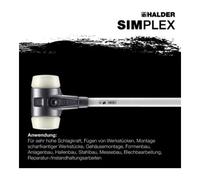 Halder Halder Marteau à panne ronde Simplex Fibre 80 mm Nylon Quantité:1