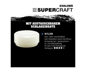 Halder HALDER NORM+TECHNIK Embout de rechange, en nylon, blanc,-⌀ tête du maillet: 20 mm Quantité:1