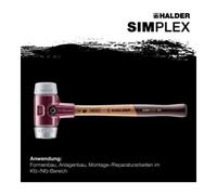 Marteau de protection SIMPLEX avec boîtier TE et manche en bois, Ø 30, TPE-mid / métal mou
