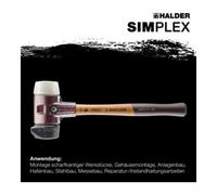 Halder Halder Schonhammer SIMPLEX 60 mm caoutchouc / nylon avec socle boîtier en fonte d'acier Quantité:1