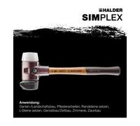 Halder Halder Schonhammer SIMPLEX 60 mm Caoutchouc / Superplastique avec socle Boîtier en fonte d'acier Quantité:1