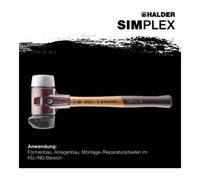 Halder Halder Schonhammer SIMPLEX 60mm caoutchouc / métal tendre avec support boîtier en fonte d'acier Quantité:1
