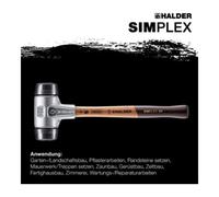 Maillet HALDER SIMPLEX Caoutchouc chargé avec boîtier en aluminium et manche en bois - D=30 mm - 3102.030