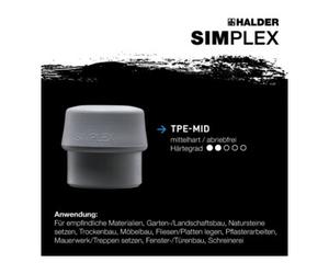 Halder Halder Schonhammer Simplex alu 30 mm TPE doux/moyen Quantité:1