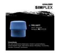 Halder Halder Schonhammer Simplex alu 40 mm TPE doux/Caoutchouc Quantité:1