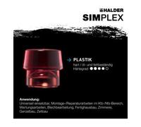 Halder Halder Schonhammer Simplex alu. 40mm plastique/SP. Quantité:1