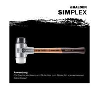 Halder Halder Schonhammer Simplex alu 50 mm caoutchouc/superplastique Quantité:1