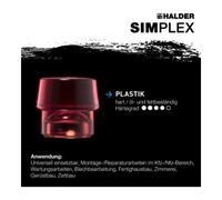 Halder Maillet Simplex Schonhammer – Boîtier alu, manche bois, tête plastique 50 mm