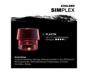 Halder Halder Schonhammer Simplex alu 50 mm plastique/SP Quantité:1