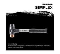 Halder Halder Schonhammer Simplex Fibre 40 mm Caoutchouc/Cuivre Quantité:1