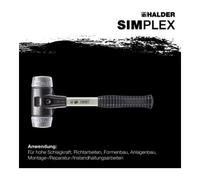 Halder Halder Schonhammer SIMPLEX Fibre 60 mm Métal tendre Quantité:1