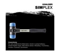 Maillet SIMPLEX TPE souple avec boîtier en fonte malléable renforcée et manche en fibre de verre - D=60 mm - 3701.060