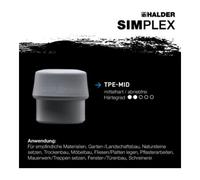 Halder Maillet SIMPLEX 3713.030 – 30 mm, TPE souple/moyen, manche fibre de verre