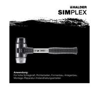 Halder Maillet SIMPLEX 3729.040 - Caoutchouc chargé/métal doux, manche en fibre de verre D 40 mm
