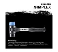 Halder Halder SchonhammerSimplex Fibre. 60 mm TPE doux/Caoutchouc Quantité:1