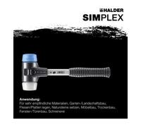 Halder Halder SchonhammerSimplex Fibre. 60mm TPE-doux/SP. Quantité:1