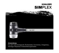 Halder Halder Vorschlaghammer .Simplex Fiber. 80 mm Caoutchouc/Mou Quantité:1