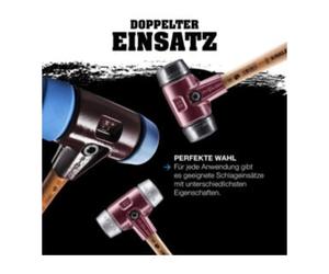 Halder Maillet à frappe amortie Halder SIMPLEX avec embouts en caoutchouc toilé (noir) 80G mm Quantité:1