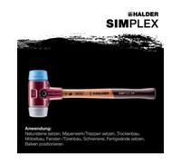 Halder - Maillet SIMPLEX 3013.030 - Tête TPE souple D 30 mm, caoutchouc chargé, manche en bois