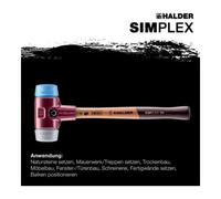 Halder Maillet à frappe amortie SIMPLEX L. 350 mm D. tête 50 mm mi-dur bois TPE-soft, b Quantité:1