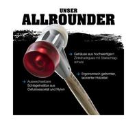 Halder Tête de maillet à frappe amortie D. tête 40 mm acétate de cellulose rouge Quantité:1
