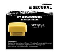Halder Tête de maillet à frappe amortie SECURAL D. tête 30 x 40 mm polyuréthane jaune m Quantité:1