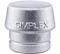 HALDER Tête de maillet à frappe amortie SIMPLEX D. de la tête 50 mm métal ten...