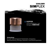 Halder Tête de maillet à frappe amortie SIMPLEX D. tête 40 mm cuivre avec gaine en plas Quantité:1