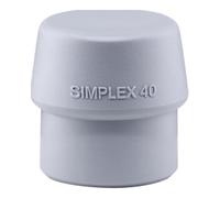 Halder Tête de maillet à frappe amortie SIMPLEX D. tête 40 mm TPE-mid gris mi-dur HALDE Quantité:1
