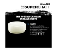 Halder Tête de maillet à frappe amortie SUPERCRAFT D. tête 30 mm nylon blanc, dur HALDE Quantité:1