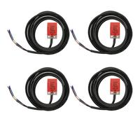 Haldzemo PS-05N Interrupteur de proximité inductif normalement ouvert Détecteur d'approche DC 5-30 V NPN NO avec support PL (coque rouge, lot de 4)