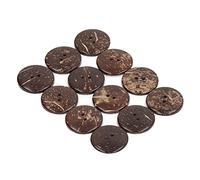 Halearo 50 Pcs Boutons en Bois de Coquille de Noix de Coco Double Trou Boutons de Couture Bricolage pour Projets D'artisanat, D'artisanat Ronds de 25 Mm pour un Usage Domestique