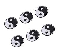 Halearo 6PCS Yin Yang Patch DIY Patchs en Tissu Patchs Décoratifs Individuation Patch Brodé sur Chemise Chapeau Portefeuille pour Style de Mode Personnalisé