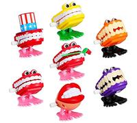Halearo 7 Pièces Jouet de Dents de Marche, Jouets de Blague de Gag de nouveauté de Dents de Bavardage à Remonter pour Enfants Remplissage de Fête d'anniversaire Panier de Pâques Cadeaux (Couleur