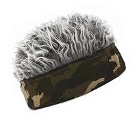 Halearo Bandeau de Perruque Court Gris Camouflage pour Hommes élégants, Taille Réglable pour les Fêtes et les Activités de Plein Air, Mélange de Coton et de Polyester