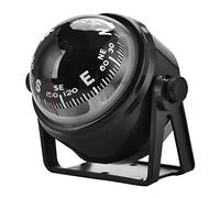 Halearo Boussole Marine à Montage Réglable, Cadran de Bateau Noir de 3,3 | Plastique ABS, Utilisation sur Bateau et Véhicule, Support Réglable, Ligne de Lubrification Visible, Raccords de Montage,