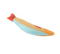 Halearo Jouet Interactif en Forme de Poisson Saucy pour Chat, Résistant à l'usure, Fournitures d'exercice pour Chaton D'intérieur, Matériau en Peluche coloré, 9,1 X 2,4 Pouces (Bleu des Profondeurs)