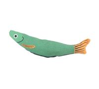 Halearo Jouet Interactif en Forme de Poisson Saucy pour Chat, Résistant à l'usure, Fournitures d'exercice pour Chaton D'intérieur, Matériau en Peluche coloré, 9,1 X 2,4 Pouces (Vert)